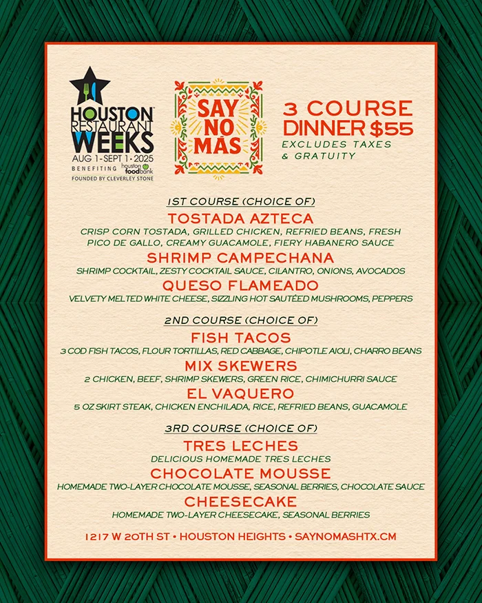 Houston Restaurant Weeks Menu